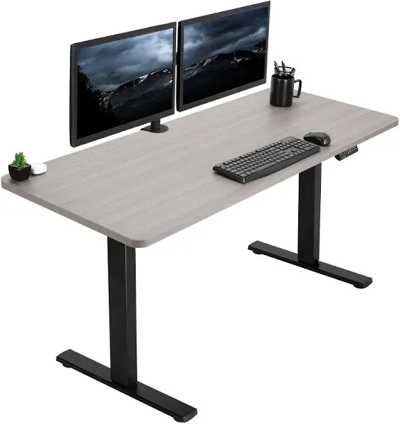 VIVO Electric Height Adjustable 60 X 24 Inch Memory Stand up Desk, Dark Gray Sol