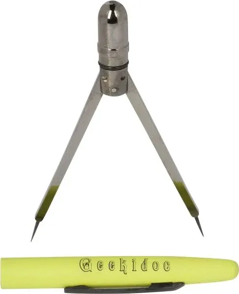 EKG calipers - ECG Pen style caliper - Geekidoc quality, high-quality metal, designed to last entire career (Yellow-Green)