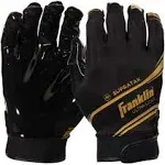 Franklin Sports Supratak Football Receiver Gloves - Black/Chrome - Adult X-Large