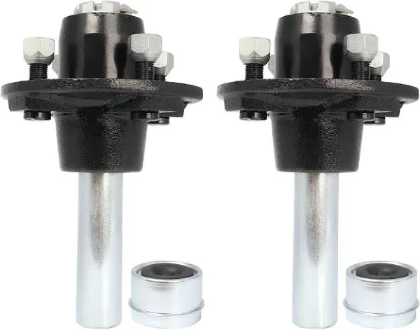 2PK Round BT8 Spindle &amp; 4 on 4&#034; Bolt Idler 1&#034; Hub Trailer Axle Kit 2000 lbs