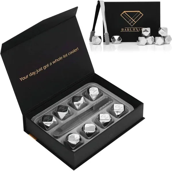 Barluxia Stainless Steel Ice Cube Gift Set of 8