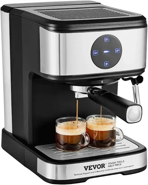 VEVOR Espresso Machine 15 Bar Coffee & Espresso Maker with Milk Frother Steam Wand