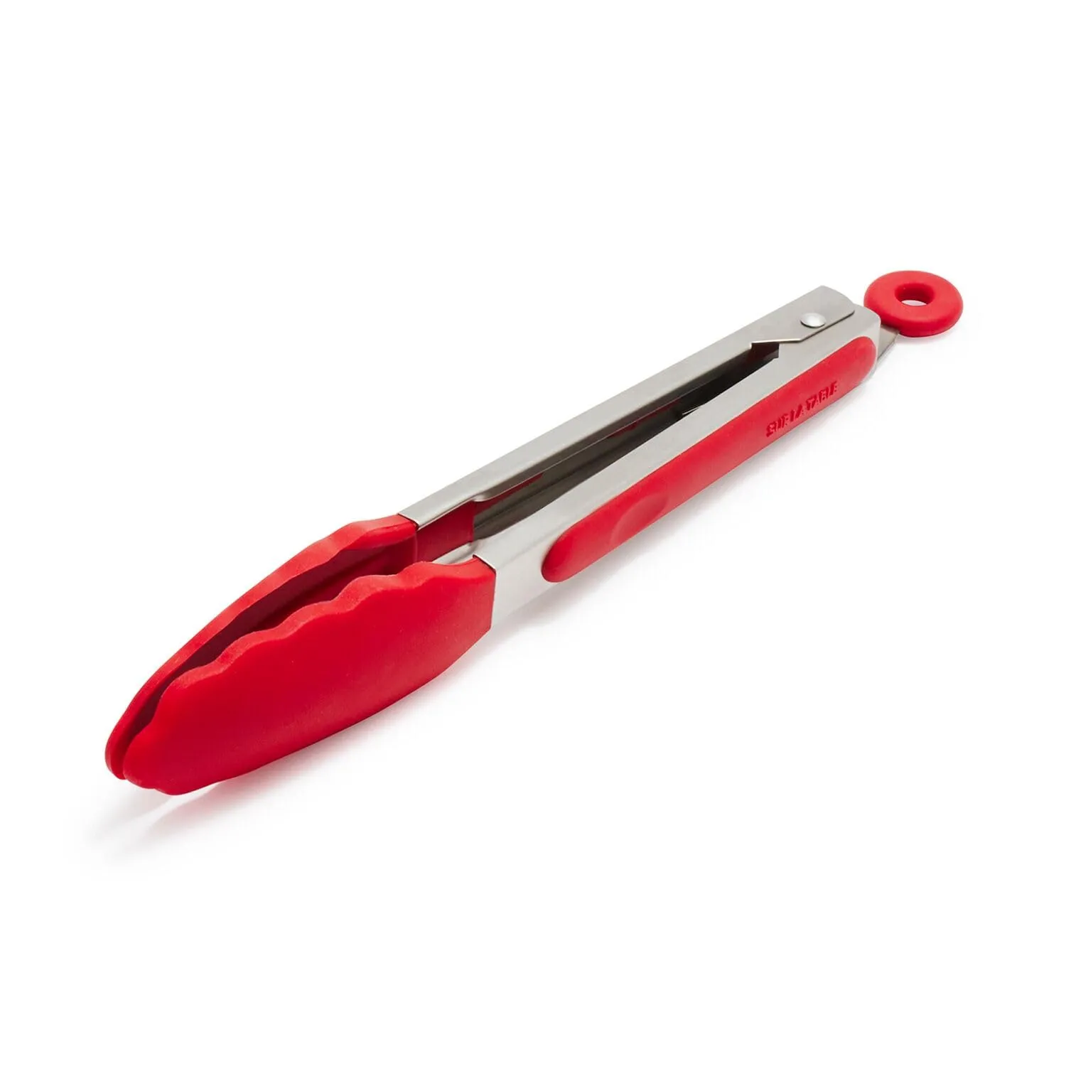 Sur La Table Silicone-Tipped Tongs, 9", Red