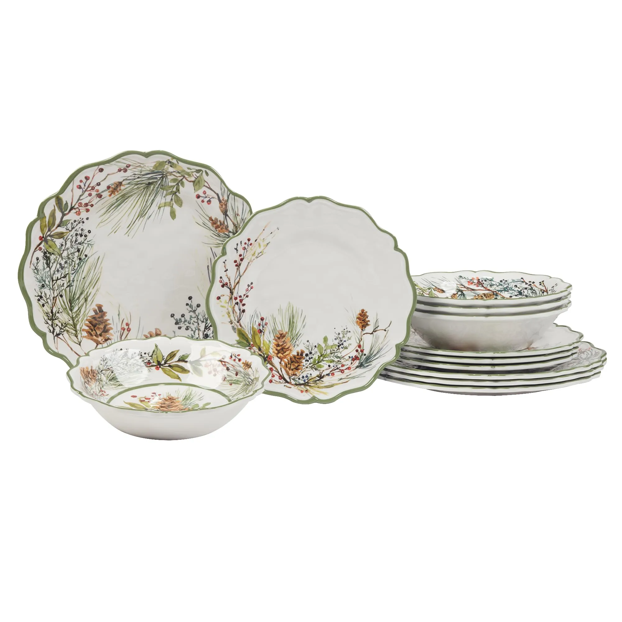 Certified International Winters Forest Melamine Dinnerware Set