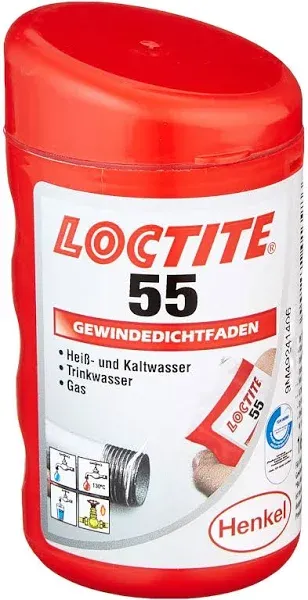 Loctite 55 Pipe Sealing Thread Cord for Water and Gas Leak Fix - Size 150m