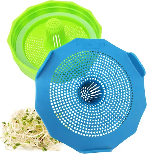 Masontops Bean Screen Plastic Mason Jar Sprouting Lids Mason Jar Sprouting Kit – For Growing Broccoli Seeds, Alfalfa, Mung Bean Sprouts – Wide Mouth Seed Sprouting Jar Lids Sprouting Kit Mason Jar