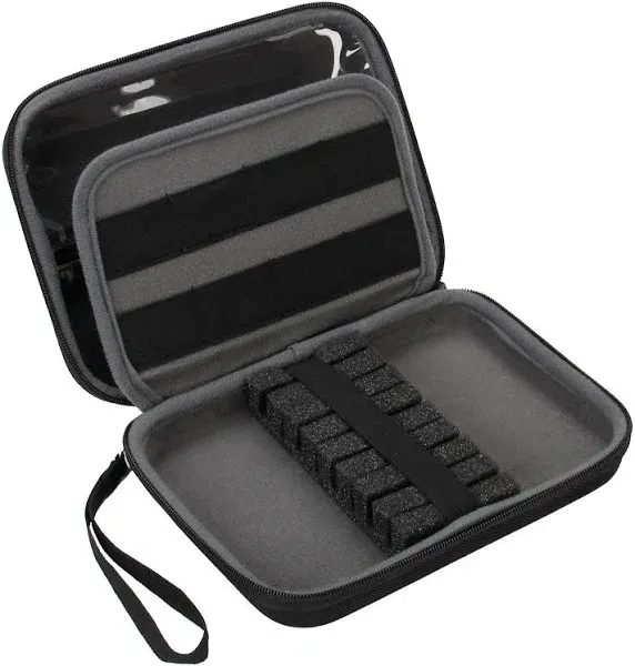 USA Gear Hard Shell Dart Case - Dart Holder for 8 Darts & Accessories, Tips, Axles & Steering Wheels - Compatible with Soft Tip and Steel Tip Darts (Black)