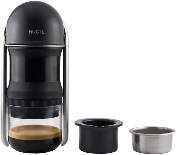 LEVERPRESSO HUGH V4 Lever Portable Espresso Maker, Double Espresso Shot with Ridgeless Portafilter Basket, Manually Operated, Perfect for Hiking & Camping (Non- pressurized Filter)