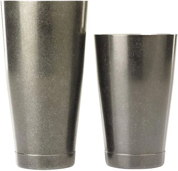 Barfly M37009VBK 28 oz & 18 oz Stainless Bar Cocktail Shaker Set, Vintage Black