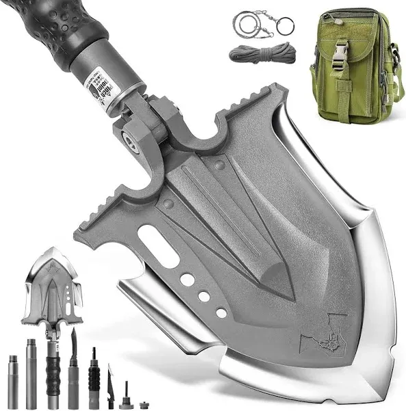 Zune Lotoo Survival Shovel Multitool 28 in 1 Luxury Kit, Tactical Camping Fol...