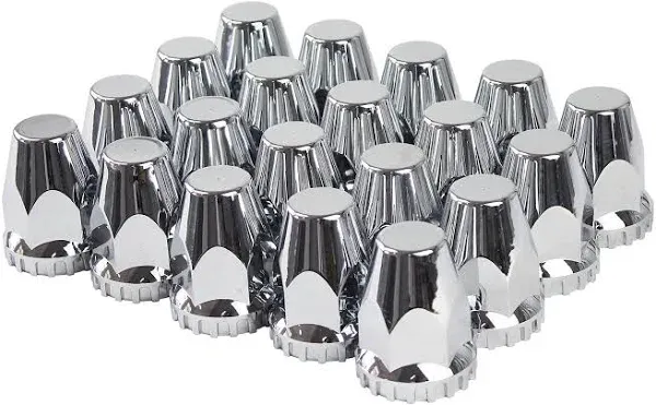 High-Quality Chrome-Plated ABS 33mm Lug Nut Covers – 20 Count for Trucks