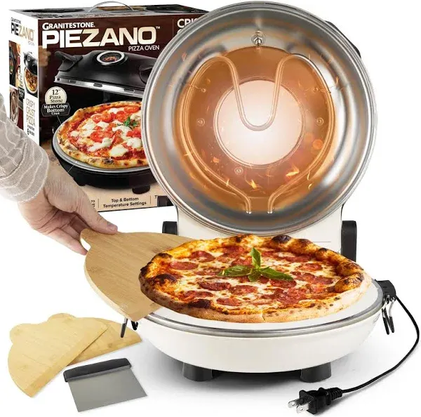 Piezano Crispy Crust Pizza Oven by Granitestone Electric Pizza Oven Indoor Portable