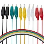 WGGE WG-026 10 Pieces and 5 Colors Test Lead Set & Alligator Clips 20.5 Inches