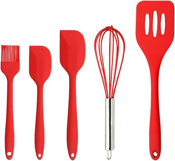 Silicone Cook Utensils, 5 Piece Kitchen Cooking Set, Includes Silicone Turner...