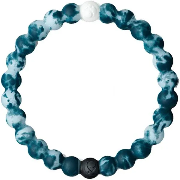 Lokai Hawaiian Silicone Beaded Bracelets for Women & Men, The Surf Collection - Ohana Beach Jewelry Fashion Bead Bracelet with Black & White Beads - Ring Bangle Slide-On Style for Comfortable Fit