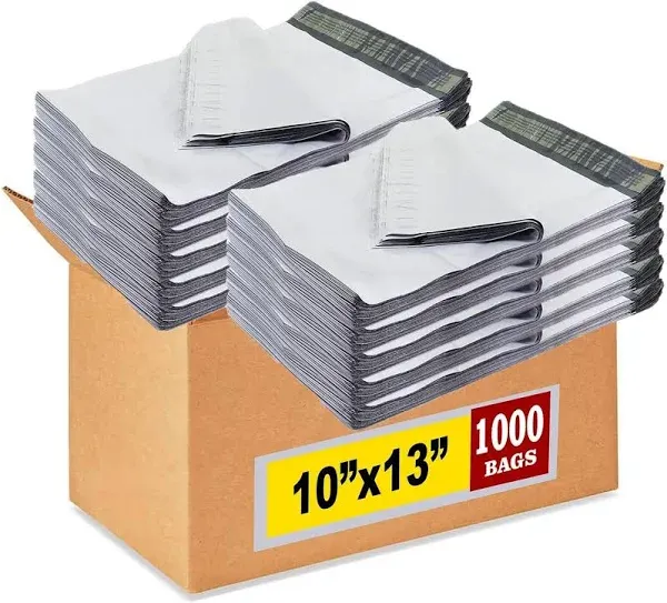 iMBAPrice 1000 10x13 White Poly MAILERS ENVELOPES Bags 10x13 (Total 1000 Bags)