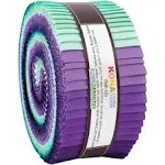 Kona Cotton Solids: Aurora Roll Up; 2.5 inch Strips - Robert Kaufman