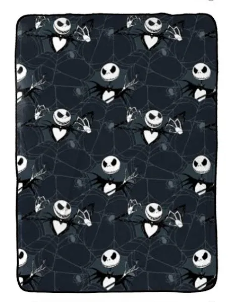 Jay Franco Disney Nightmare Before Christmas Blanket - Measures 62 x 90 inches, Kids Bedding Features Jack Skellington - Fade Resistant Super Soft Fleece