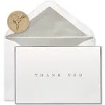 Thank You Cards with Envelopes, Silver Border (16-Count)