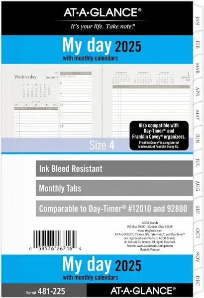 AT-A-GLANCE Daily Planner Refill 5-1/2" x 8-1/2"