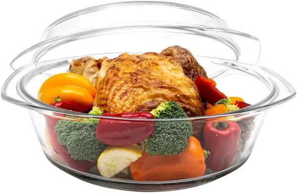 Simax Casserole Dish with Lid, 1.5 Quart Round Glass Casserole Dishes for Oven with Lid and Handles, Baking Dishes for Oven, Covered Bowl for Cooking, Baking, Serving, Microwave, Dishwasher, and Oven Safe Cookware