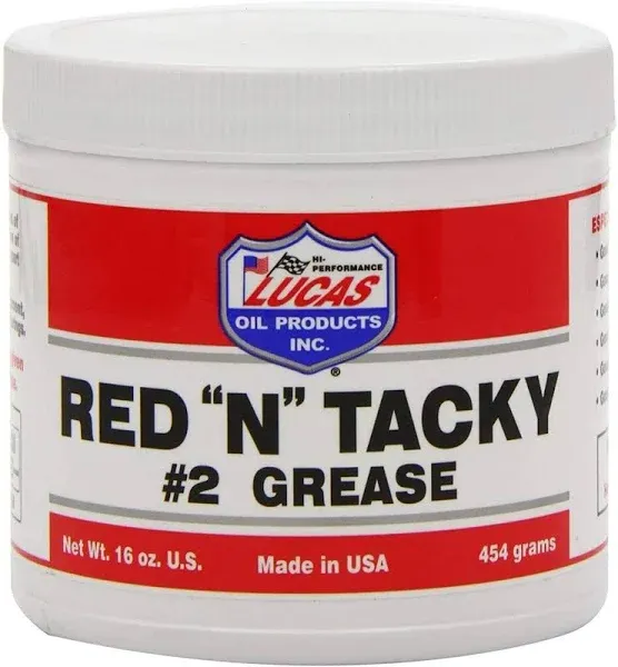 Set of 2 Lucas Oil Red &#034;N&#034; Tacky Grease, 1 Pound Tub, 16 Ounces (LUC10574)