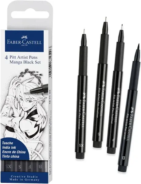 Faber Castell Pitt Artist Black Pens Manga Set