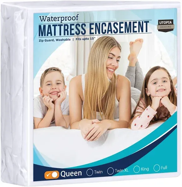 Utopia Bedding Zippered Mattress Encasement Queen - 100% Waterproof and Bed Bug