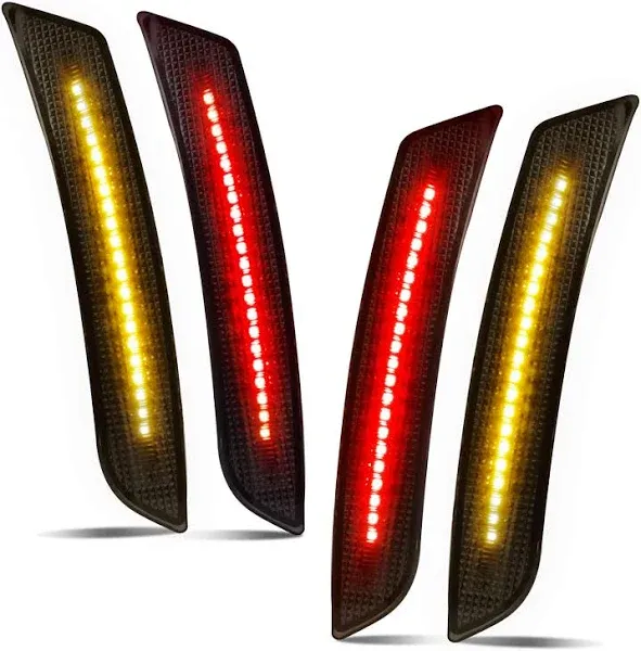 4Pcs Smoked Front &amp; Rear LED Side Marker Light Kits For 2015-2021 Dodge Charger