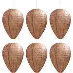 DECYOOL 6 Pack Orange Wasp Nest Decoy Hanging Wasp Deterrent for Wasps Hornets Yellow Jackets