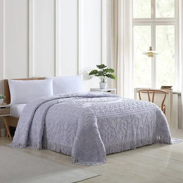 Medallion Chenille Bedspread, King, Ivory