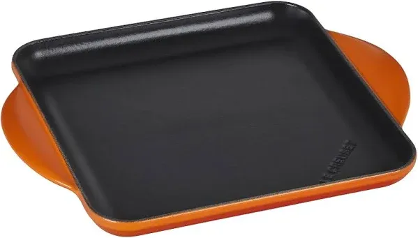 Le Creuset Enamaled Cast Iron Square Griddle, 9.5", Licorice