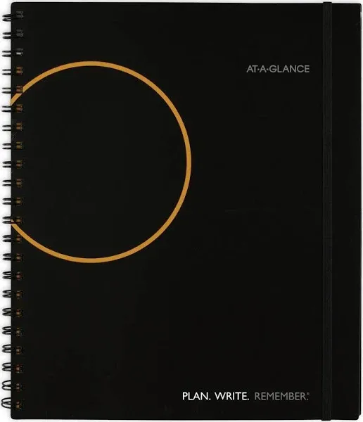 AT-A-GLANCE Plan. Write. Remember. 8.5" x 11" Daily Planner, Poly Cover, Black/Orange (70-6209-05-25)