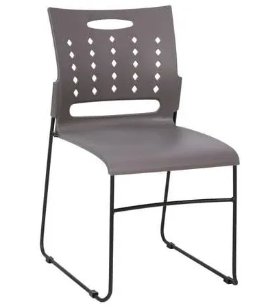 Flash Furniture HERCULES Series 881 lb. Capacity Black Sled Base Stack Chair with Air-Vent Back