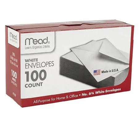 Mead 100-Ct. White Envelopes