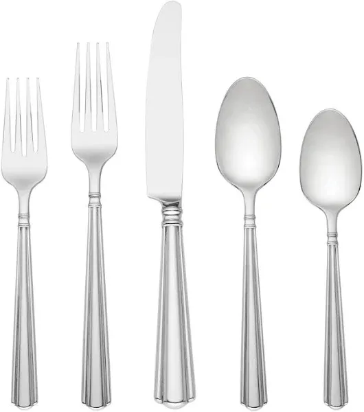 Amber Hill 65-Piece Flatware Set, 9.65 LB, Metallic