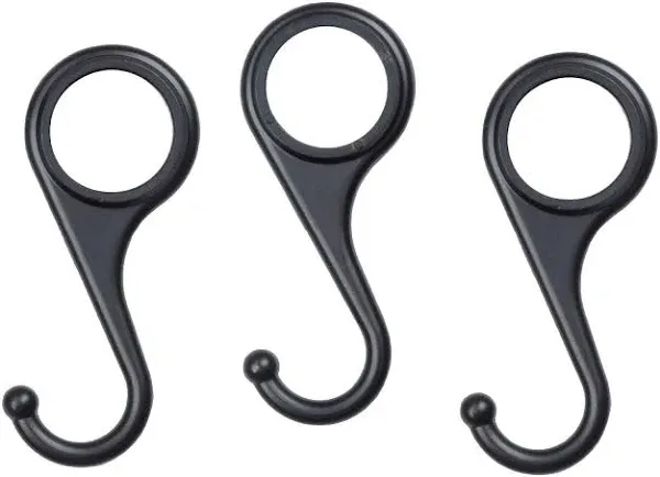 PIPE DECOR Black Metal Pipe Hooks for 1/2-Inch Pipe, Durable Hanging Hooks for DIY Rustic Style Industrial Pipe Projects to Organize Kitchens, Closets and Mudrooms, 3 Pack