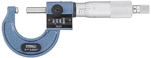 Fowler 52-244-125-0 Ball-Anvil and Chamfered Spindle Micrometer, 0-25mm Range