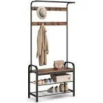 Coat Rack with Shoe Bench