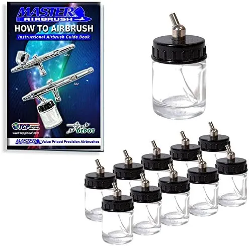 Master Airbrush TB-002 3/4-Ounce 22cc Glass Bottle Air