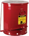 Justrite Oily Waste Can, 21-Gallon - Red