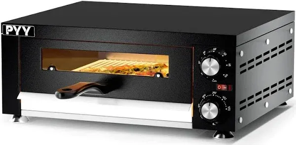 PYY Electric Pizza Oven Indoor Countertop Pizza Oven Commercial Pizza Maker Machine for Home with Timer Stainless Steel Pizza Cooker