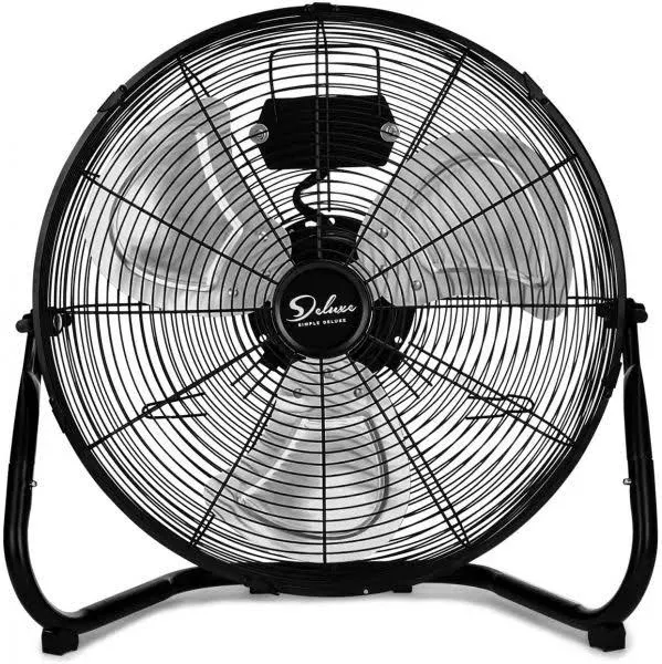 Simple Deluxe 3-Speed High Velocity Heavy Duty Metal Industrial Floor Fans Quiet