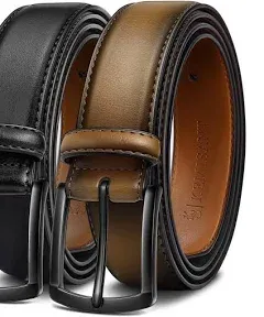 KEMISANT Men Belt 2Pack – Genuine Leather Belt for Men Dress Casual Golf Jeans 1