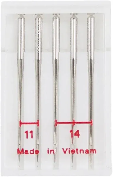 5pk Assorted Serger Needles Size 11 & 14, Janome #784860100