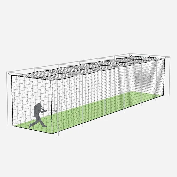 FORTRESS Baseball Batting Cage Nets | Heavy-Duty HDPP Fully Enclosed Baseball & Softball Cage Netting [14 Sizes & 3 Grade Options] – NET ONLY