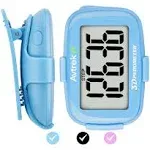 AVTREK 3D Step Counter Clip On with LED Backlight Pocket Pedometer for Walking Outdoor Activities Fitness Tracker Without Smartphone, Blue