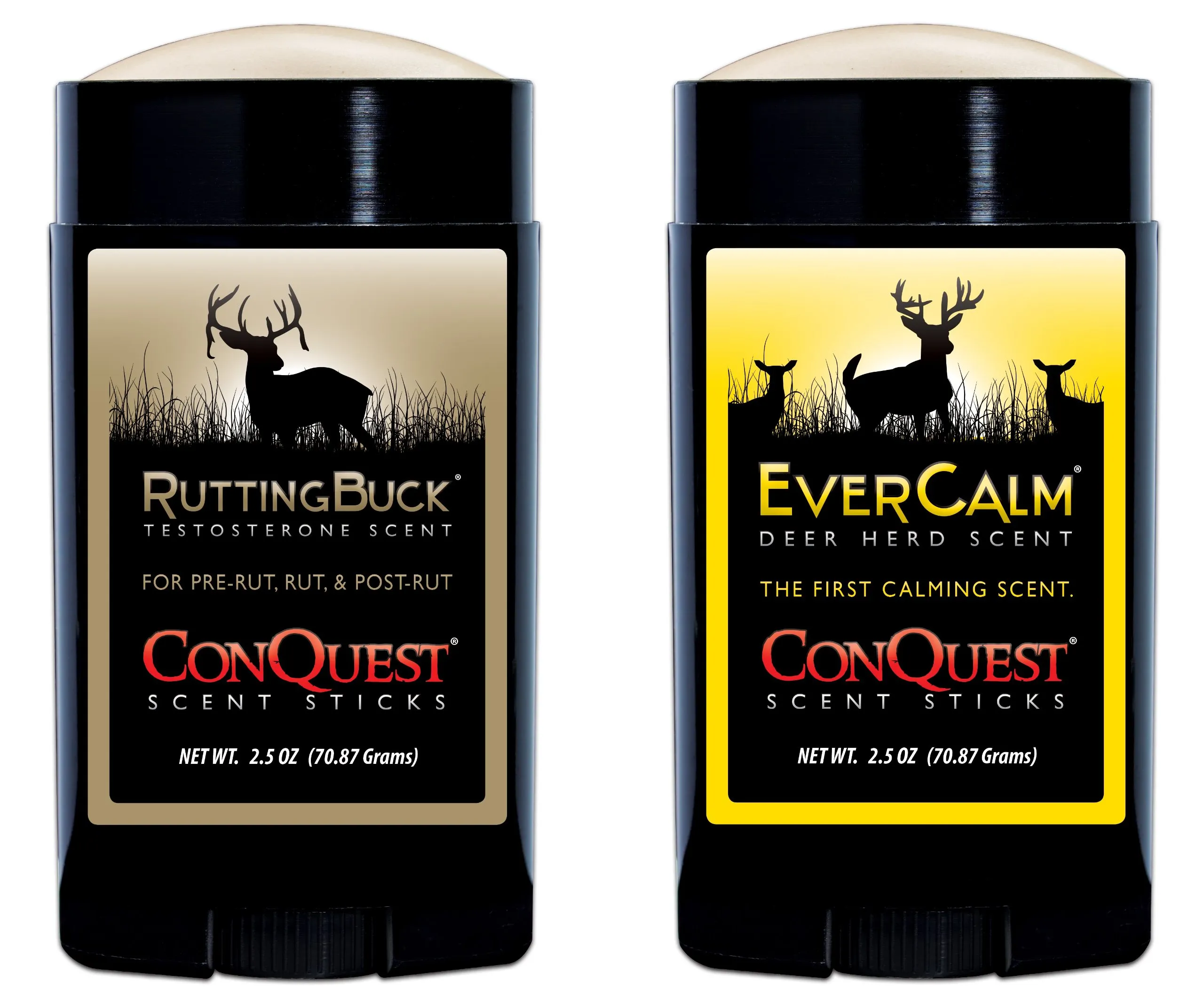 Conquest Scents Rutting Buck Wax Stick Package Rutting Buck and Evercalm