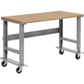 183165 Global Industrial Adjustable Height Workbench 72 x 36" Shop Top Square Edge Gray