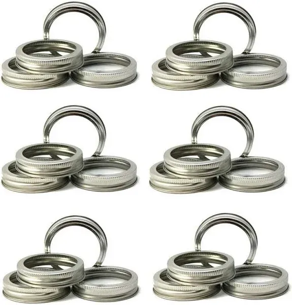 Stainless Steel Wide Mouth Replacement Rings for Mason Canning Jar 20 Pack New